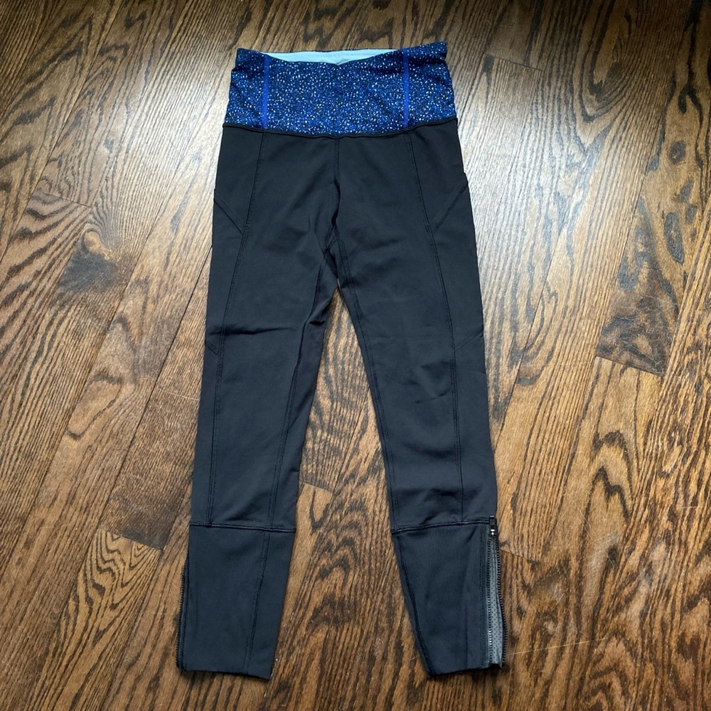 Women's Lululemon Leggings Small Black & Blue